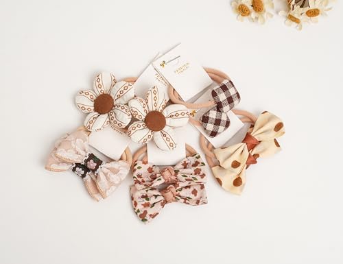 10 pairs Hair Ties With Bows 1.2 Inch Small, Ponytail Holders Pigtails Elastic Bands Hair Accessories For [Toddler] Kids [Baby] [Girl]s (Set-E) - Image 4