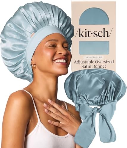 Kitsch XL Satin Bonnet for Sleeping - Haze Blue by Kitsch