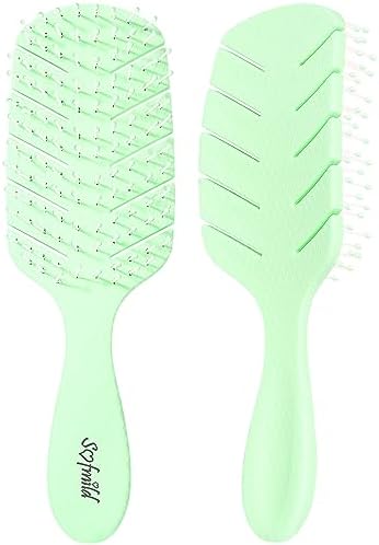 Hair Brush for Women Paddle Detangling Brush, Green by SofmildBeauty