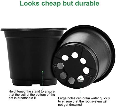 MIXC Nursery Pots with Humidity Dome, 4" Seed Starting Pot 30 Pack, Black - Image 3