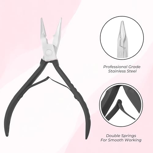 Professional Hair Extension Pliers & Bead Tool Kit, Black, Microlink - Image 3