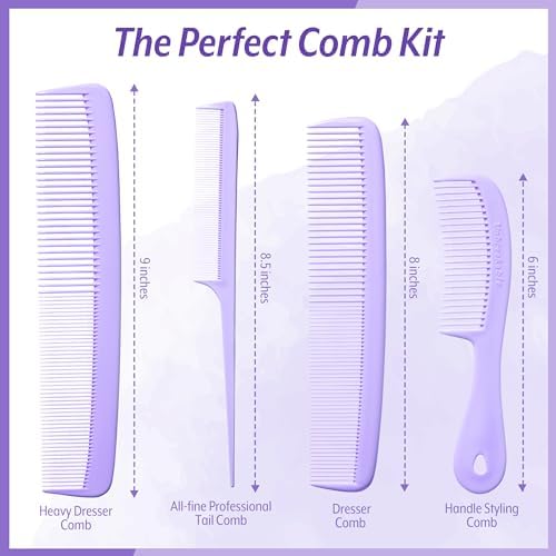 Mars Wellness 4 Piece Professional Lavender Comb Set for Women -USA MADE - Image 3
