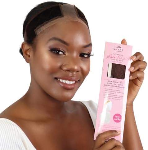 MILANO COLLECTION Wigrip, Premium Lace Wig Band for Women, Fully Adjustable & Reinforced Lace Wig Grip Band by Hairline, Comfortable and Secure Glueless Velvet Headband, Chocolate Brown by MILANOCOLLECTION