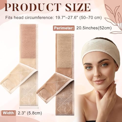 EBOOT 2 Pack Velvet Wig Band Adjustable No Slip Wig Grip, Nude and Beige - Image 2
