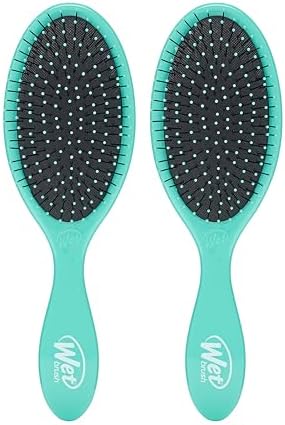 Wet Brush Original Detangler Hair Brush, Amazon Exclusive Aqua- Ultra-Soft IntelliFlex Bristles-Detangling Hairbrush Glides Through Tangles - All Hair Types (Wet & Dry Hair) - Women & Men (Pack of 2) by WetBrush