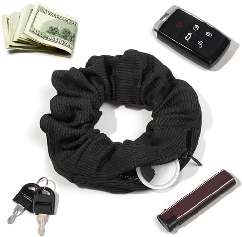 Pocket Scrunchies Holder Secret Hidden Compartment Items Velvet Hair Scrunchies Storage with Zipper Pocket for Women - Image 3