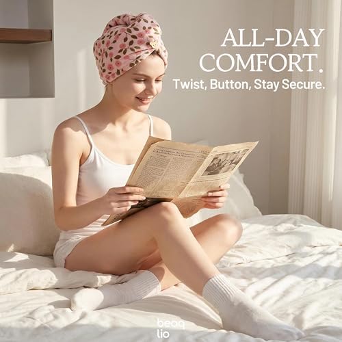 4 Pack Microfiber Hair Towel Wrap Set, Hair Towels for Women - Image 5