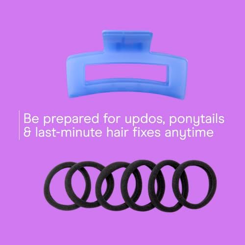 Conair Hair Accessories Kit for Women, Hair Clips, Hair Ties & Detangler Brush Set, No-Damage Styling Essentials for Travel & On-the-Go with Lighted Mirror & Puffer Bag, Purple - Image 6