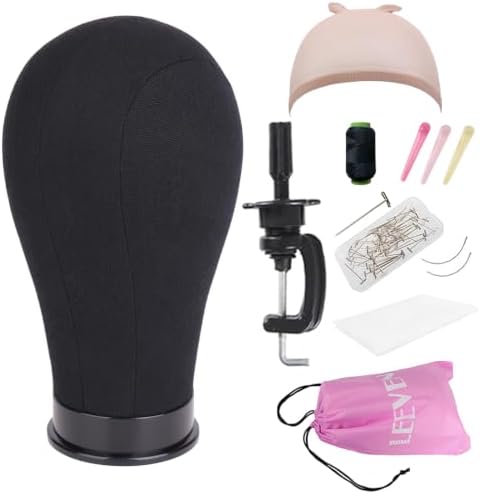 Leeven Black Poly Canvas Block Head Durable Mannequin wig Head 22 Inch by Leeven