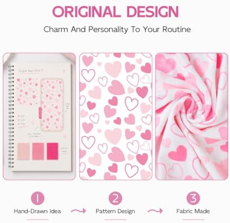 Years calm XL Microfiber Hair Towel Wrap for Women, Pink Heart - Image 6