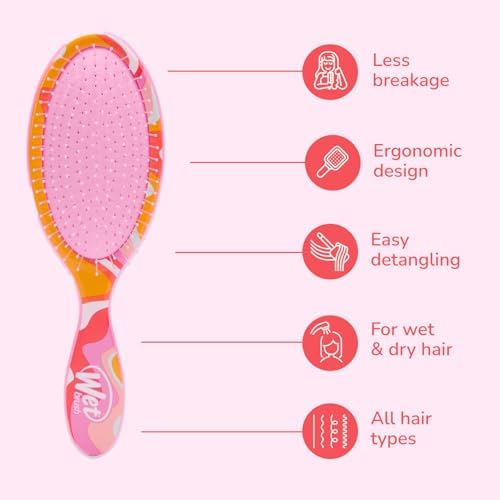 Wet Brush Original Detangler, Ice Cream (Sun Days), Ultra-Soft IntelliFlex Bristles Glide Through Tangles, Detangling Hair Brush (Wet & Dry), Women & Men, Limited Edition - Image 4