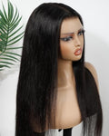 BEEOS 13x6 SKINLIKE Real HD Lace Frontal Wig,Ultra-fitted Cap 250% Density Pre-Plucked Bleached Knots Straight Natural Black Human Hair Wig 18 Inch by BEEOS