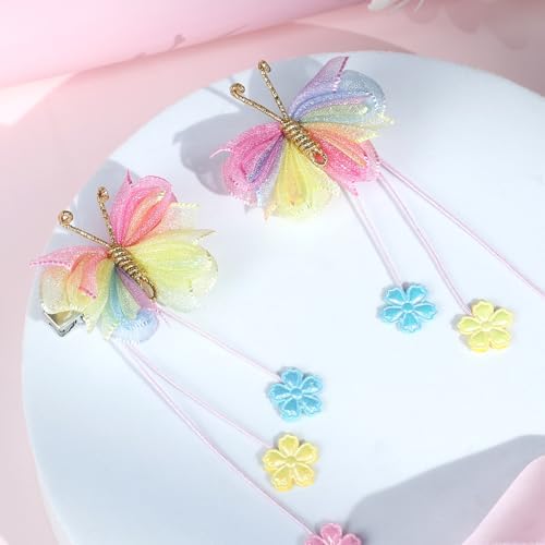 OAOLEER 6PCS Butterfly Hair Bows for Girls, Tulle Bows - Image 7