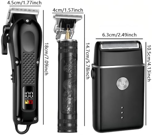 3-in-1 Hair Clippers for Men with LED, Beard Trimmer & Foil Shaver - Image 6