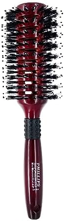 Phillips Brush Mini Monster Vent 4 Poly-Tipped Professional Hair Brush (2.75” Diameter Barrel) - Vented Blowout Hairbrush with Nylon Reinforced Boar Hair Bristles, Beech Wood Handle with Rubber Grip by PhillipsBrush