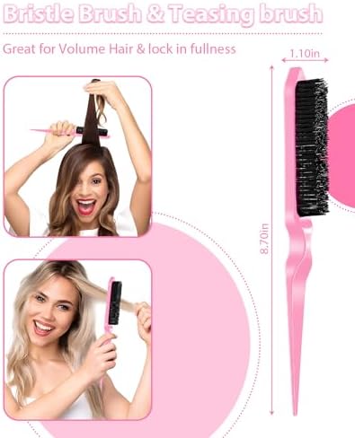 Boar Bristle Hair Brush, 3Pcs Slick Back Brush - Hair Styling Products - Image 5