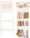 POVETIRE Headband Holder Hair Bow Organizer for Girls,Macrame Bow Holder Hair Accessories Organizer Storage Large Capacity Wall Hanging for Toddler Girl Nursery Room Decor by POVETIRE