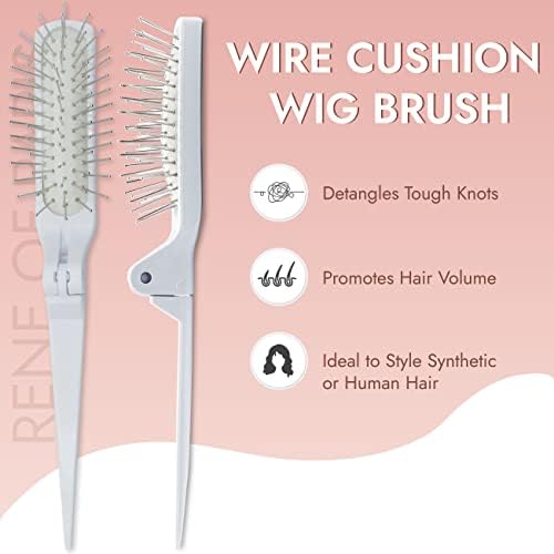 Foldable Wire Cushion Hair Wig Brush Comb Styling Tool for Extensions - Image 3