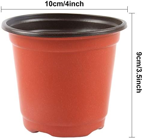 Augshy 150 Pcs 4Inches Plastic Plants Nursery Pot, Seed Starting Pots - Image 2