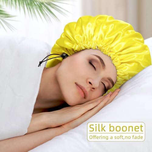 Edoneery Satin Bonnet for Sleeping Women, Double Layer Adjustable Sleep Cap - Image 3