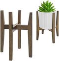 Rnined Plant Stand Indoor, Bamboo Plant Shelf, Adjustable Corner Plants Flower Holders Single Floor Plant Stand, Fits 8 to 12 Inches Pots,(Pot & Plant Not Included)(walnut) by PlantsHomeFun