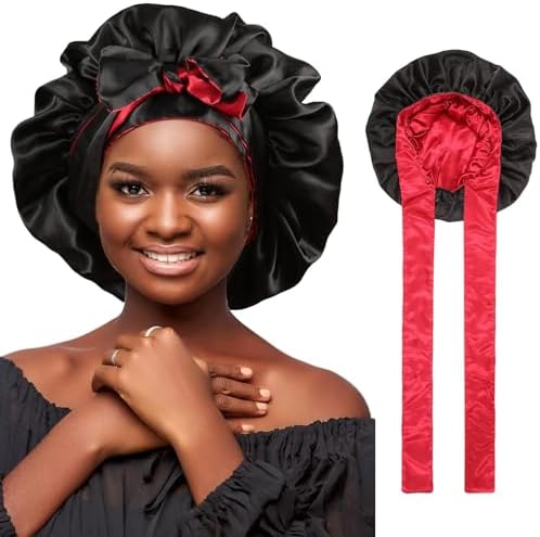 AWAYTR Double Layer Satin Bonnet for Women, Reversible Sleep Hair Wrap by AWAYTR
