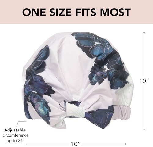 Kitsch Luxury Shower Cap for Women - Waterproof and Mold Resistant, Reusable Shower Caps (Floral) - Image 3