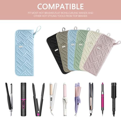 Leudes Hair Tools Travel Bag Case Hot Heat Resistant Mat 2 in 1 Pouch - Image 6
