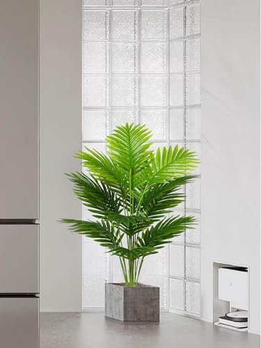 Artificial Plant in Pot Fake Tree Trunks Leaves Faux Potted for Indoor Outdoor Modern Decoration Home Office Living Room Bedroom Balcony Housewarming Gift (80cm Tall Palm) - Image 3