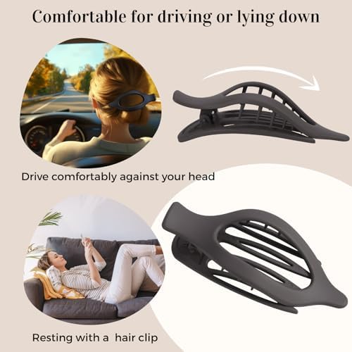 8 Pack Flat Brown Hair Clips – Neutral Matte French Brown Claw Clips for Women, Strong Hold Non-Slip Hair Barrettes for Everyday Office or Coffee Look - Image 4