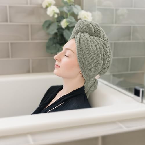 ROLSHOL 2-Pack Large Microfiber Hair Towel Wraps for Women, 27 × 39 in - Image 4