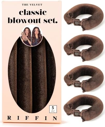Classic Heatless Curls Overnight Rods - Upgraded Directional Grip Velvet No Heat Hair Curlers to Sleep Hair Rollers Flexible Curling Rods Set for Long Thicker Hair, Full Coverage Larger Silk Scarf by RIFFIN