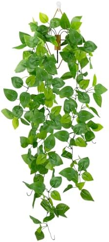 LOYWREE Artificial Hanging Plants with Wall Planter, Faux Pothos Vines Fake Hanging Plant, Plastic Greenery Wall Decor for Indoor Outdoor Home Office Garden Patio Bedroom Living Room Decor by Unknown