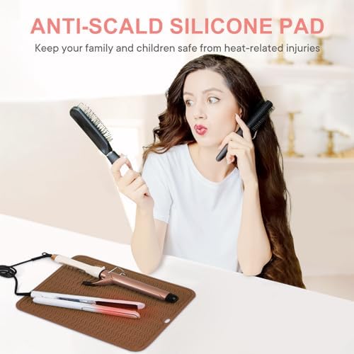 Suafrnut Oversize Silicone Heat Resistant Mat for Hair Tools(14.2" x 11") - Image 2