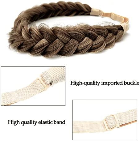 Synthetic Hair Braided Headband Classic Wide Strands Wedding Disorderly Fluffy Braids Wig Band Women Beauty Accessory - Image 4