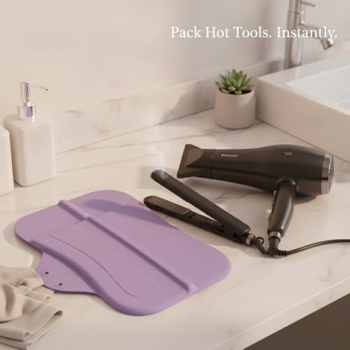 Silicone Heat Resistant Pouch for Hair Styling Tools, Travel Storage Bag for Curling Iron & Straightener, Compact Organizer Case - Image 2