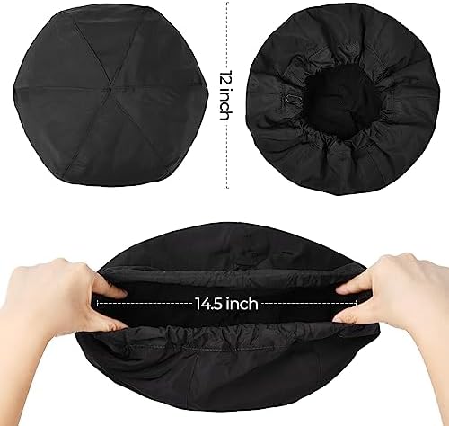 Shower Cap for Men Black Bath Cap, Reversible Terry Lined Large Waterproof Adjustable Shower Caps Elastic Band Stretch Hem Hair Hat for braids - Image 6