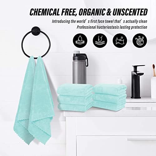 MOONQUEEN 18 Pack Premium Hand Towels - Quick Drying - Microfiber Coral Velvet Highly Absorbent Towels - Multipurpose Use as Hotel, Bathroom, Shower, Spa, Hand Towel 16 x 28 inches (Frozen Blue) - Image 6