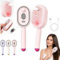 Electric Air Cushion Massage Spray Comb, Hair Brush With Water Spray, Self-Cleaning Anti-Tangle, Anti-Static For Frizzy Hair & Scalp Care (Pink) by Unknown