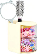 Hair Accessories Organizer With Hair Brush Holder, Off White,2-Layer by Luscinia