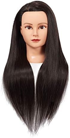 Mannequin Head 26-28" Synthetic Fiber Hair for Hairdresser Black - Image 2