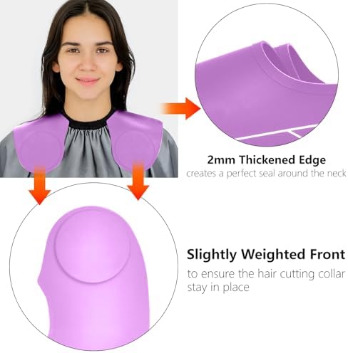 Silicone Hair Cutting Guide Collar with Guidelines, Purple - Image 5