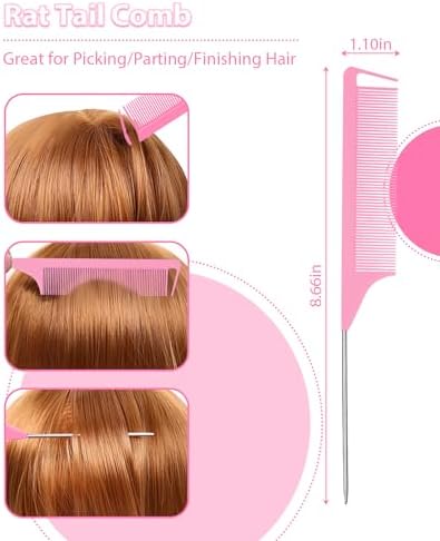 Boar Bristle Hair Brush, 3Pcs Slick Back Brush - Hair Styling Products - Image 4