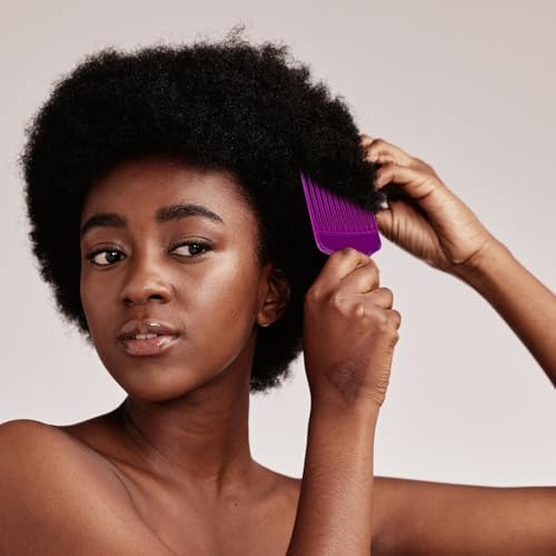 SIMPOR 2 Pcs Hair Pick Comb Wide Tooth Lift for Hair Styling Detangling Plastic Afro Pick for Women Men (Purple, Pink) - Image 5