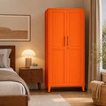 Metal Storage Cabinet with Lock,Orange Steel Tool Cabinet with 3 Adjustable Shelves,61 Tall Freestanding Heavy Duty Garage Locker for Home Office Kitchen 61" H X 27.6" W X 13.8" D by HOME