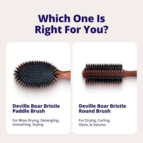 Spornette Deville Boar Bristle Round Brush for Women - Round Hair Brush for Blow Drying, Curling & Styling - Adds Shine, Volume & Lift to All Hair Types (2 Inch) - Image 6