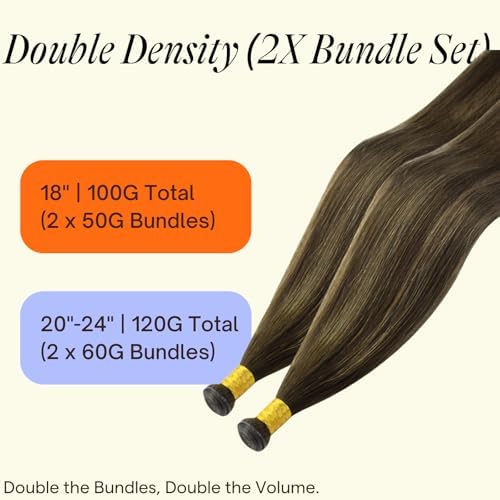 Full Shine Genius Weft Hair Extensions Human Hair for Women 18 Inch 100g - Image 2