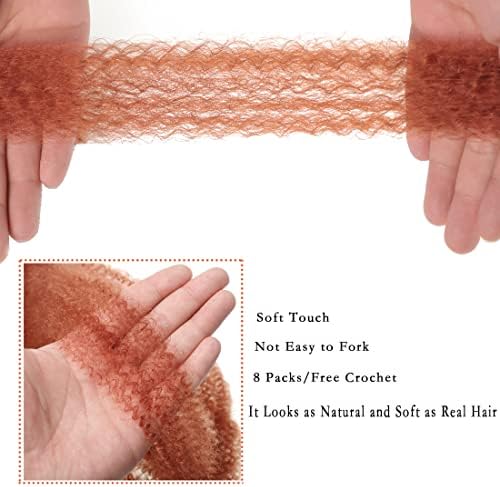 8 Packs Copper Red Pre-Separated Springy Afro Twist Hair Suitable for Damaged Soft Locs Ginger Marley Twist Braiding for Black Women (350#, 18 Inch (Pack of 8)) - Image 5
