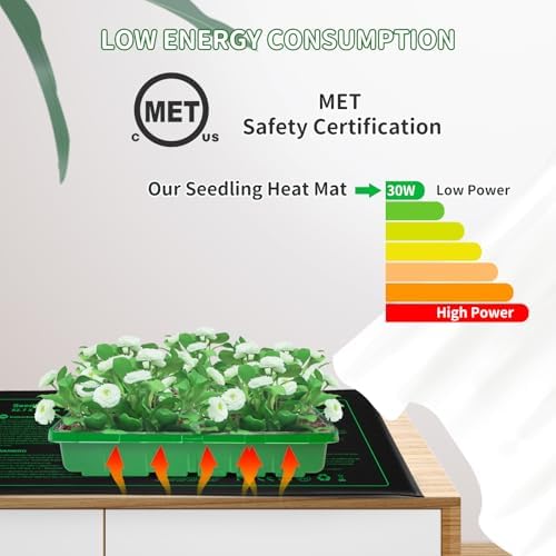 NAMOTEK Seedling Heat Mat, 10" x 20.75" Waterproof Plant Heating Mat, Warm Hydroponic Heating Pad for Indoor Home Gardening Seed Starter,Germination, Greenhouse - Image 3