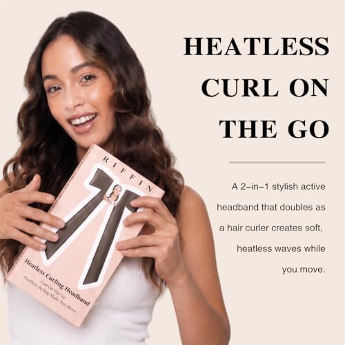 2-in-1 Heatless Curling Headband for Women & Flexible Curling Rods for Heatless Curls Overnight Heatless Hair Curlers No Heat Damage, Stretchy Fabric Headbands for Curly Long Hair, Sleep Gym Workout - Image 2